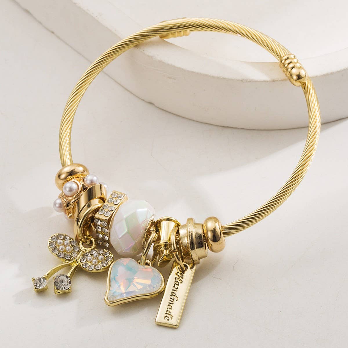 Fashion Beaded Bracelet with Heart and Cherry_CWMM8610