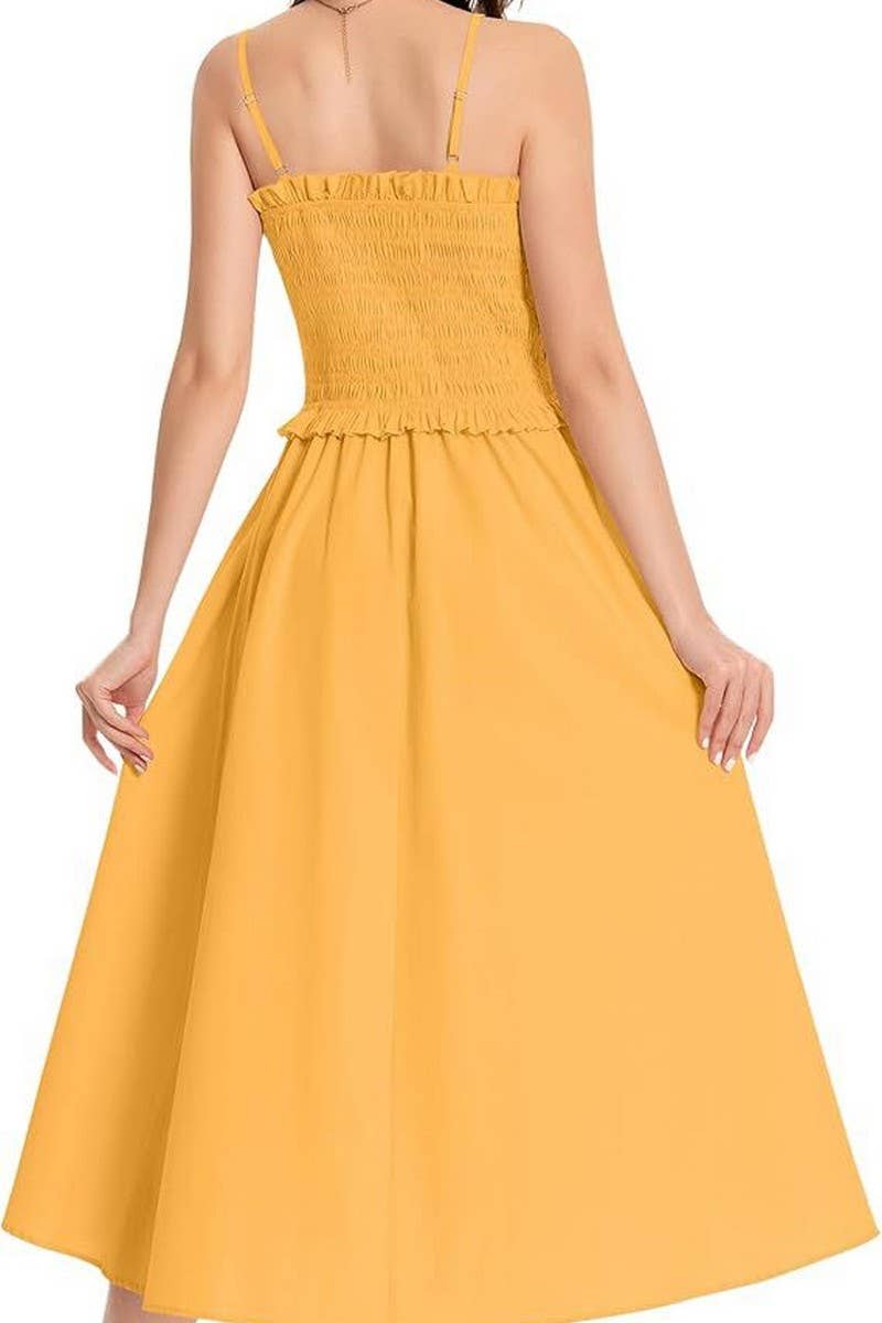 CWDMD5855_SOLID SLIM FIT WAIST TIE STRAP MAXI DRESS