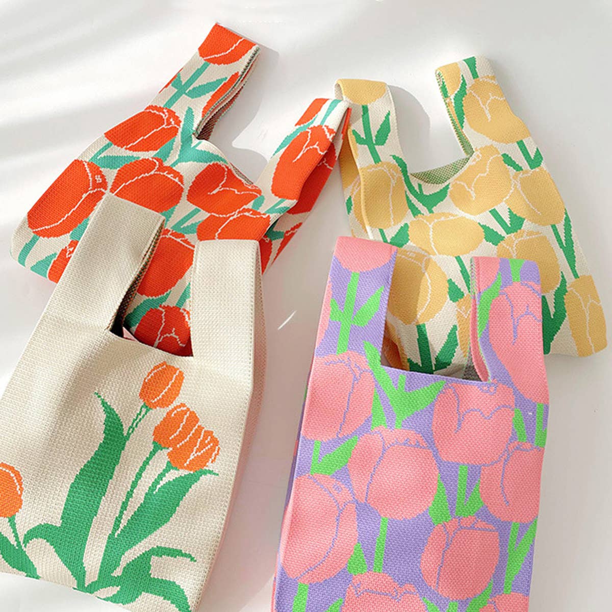 WOMEN FLORAL KNITTED SHOULDER HANDBAG_CWAB1493