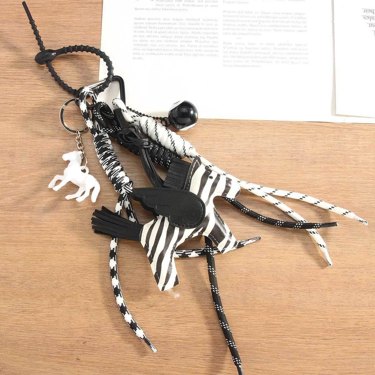 Cute Leather Pegasus Charm with Braided Strap
