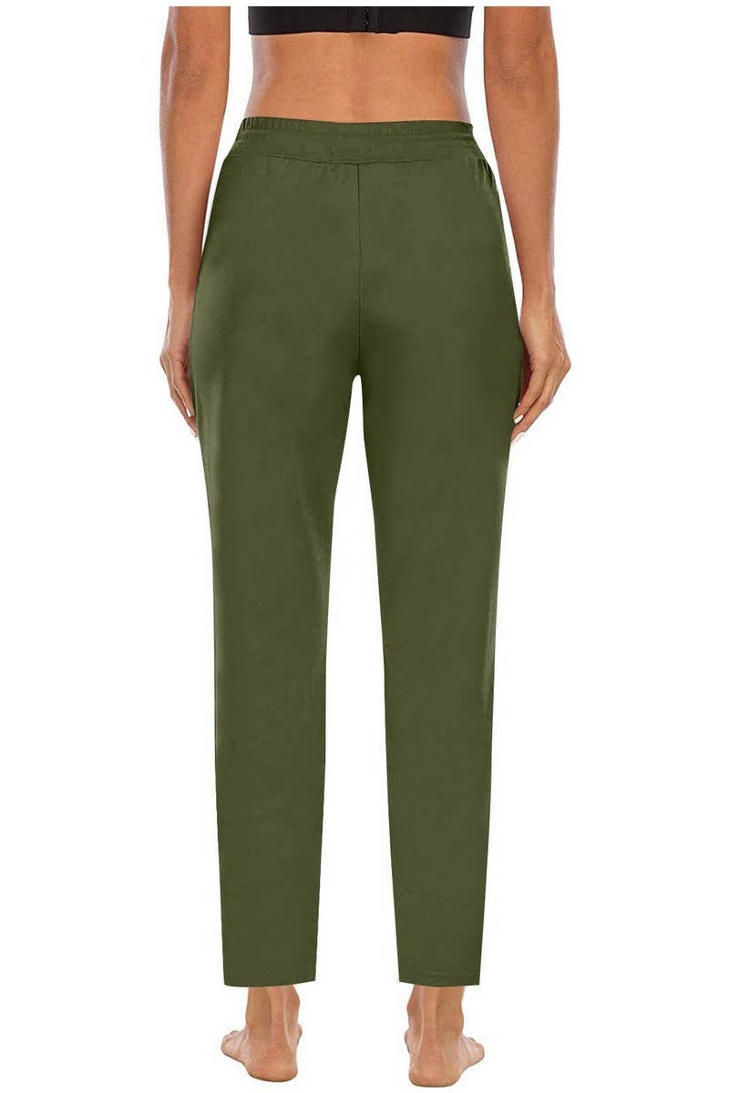 CWBLP2085_HIGH WAIST DRAWSTRING SLIM FIT CASUAL PANTS