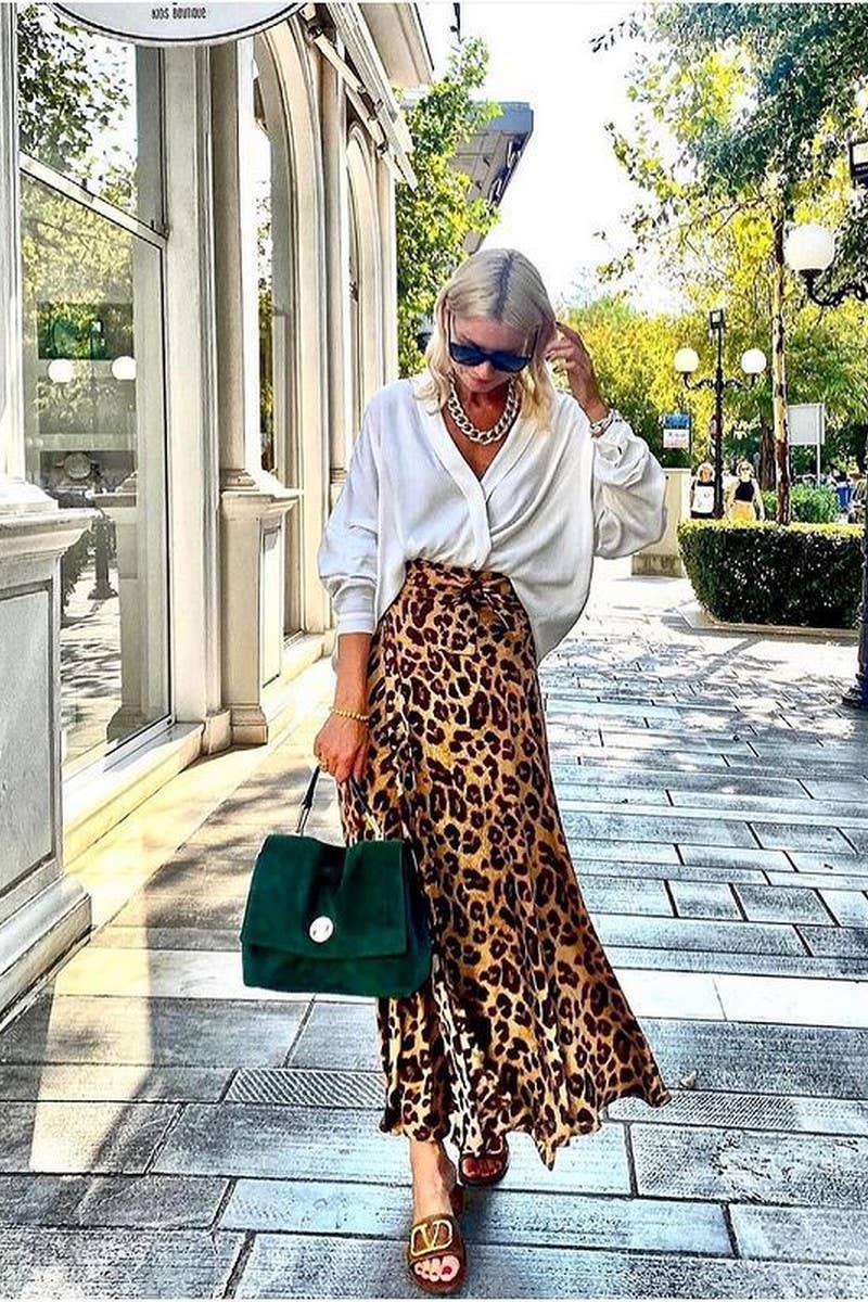 CWBLS0625_SPRING AND SUMMER LEOPARD PRINT BELT SWING SKIRT