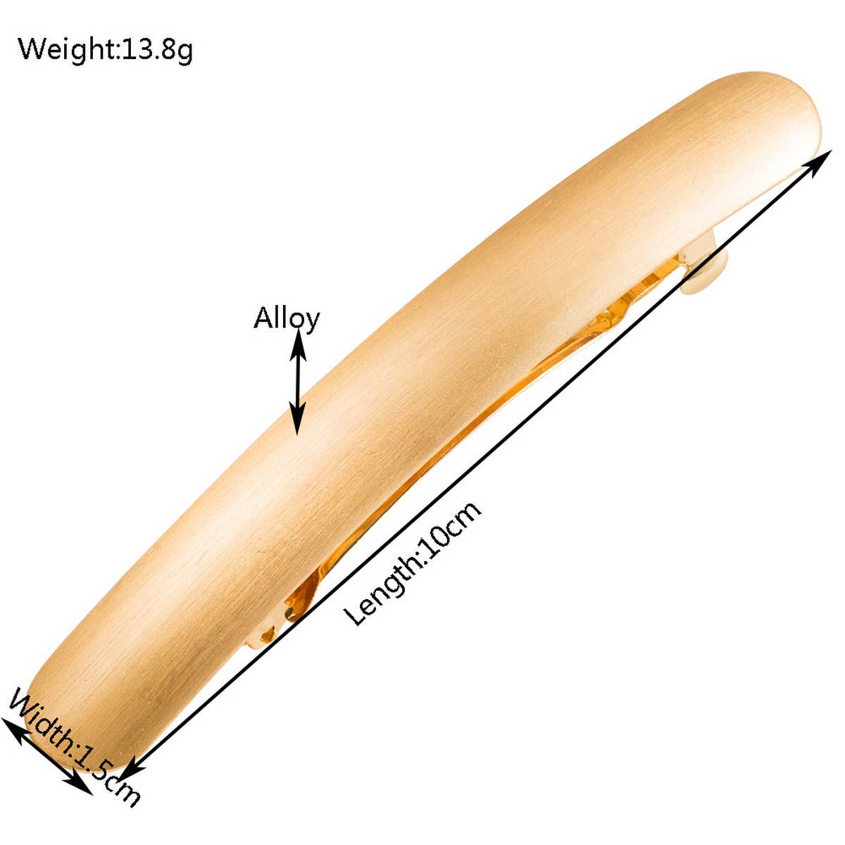 Gold Brushed Metal Spring Hair Clip for Ponytails