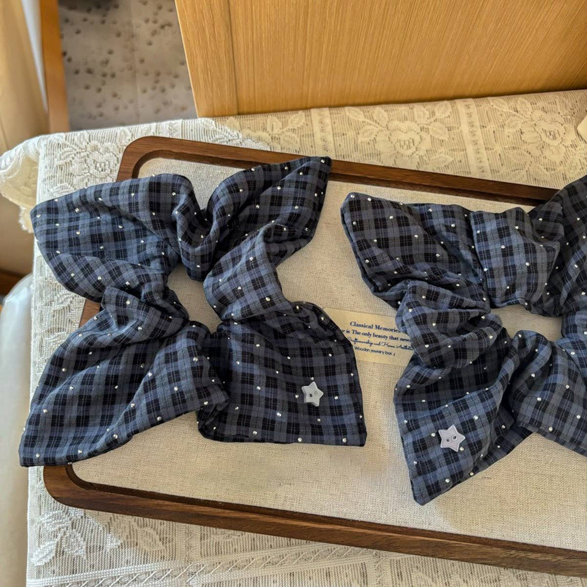 CHECK PATTERN DIAMOND HAIR BAND HAIR ACCESSORIES_CWAHA3701