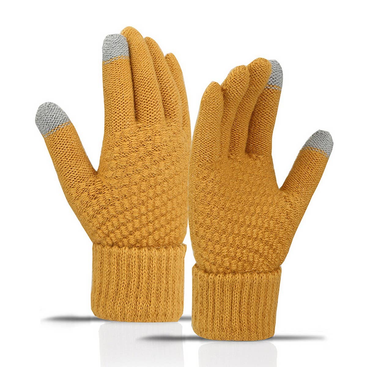 CWAG00551_WOMEN WINTER CUTE KNIT TOUCHSCREEN GLOVES