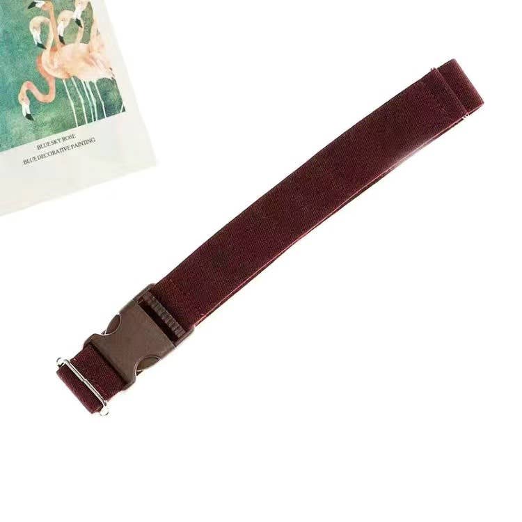 BUCKLE ADJUSTABLE SOLID COLOR BRAIDED BELT_CWABE0682