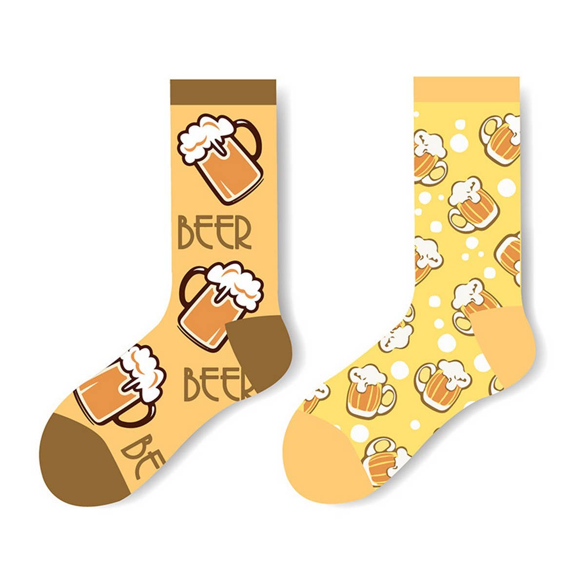 AB SIDE HAMBURGER BEER MID-TUBE TRENDY SOCKS_CWMS1009