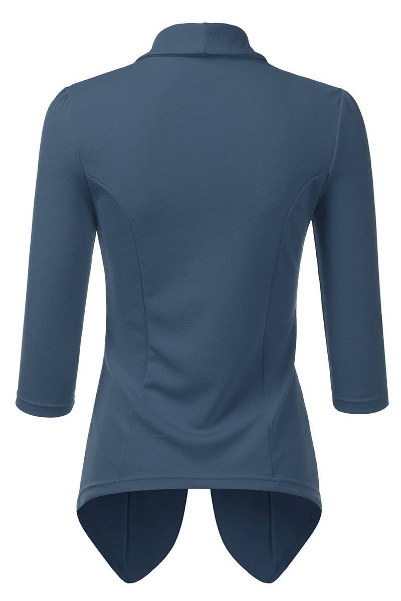 CWOBL089_Casual Work 3/4 Sleeve Open Front Blazer