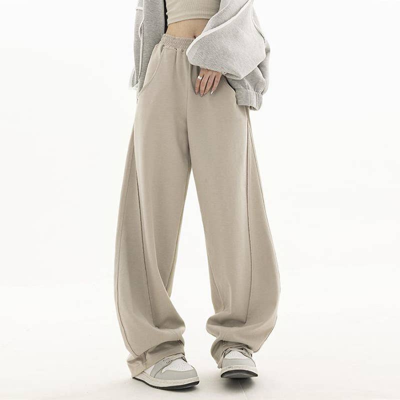 HIGH-WAISTED LOOSE CASUAL STRAIGHT-LEG PANTS