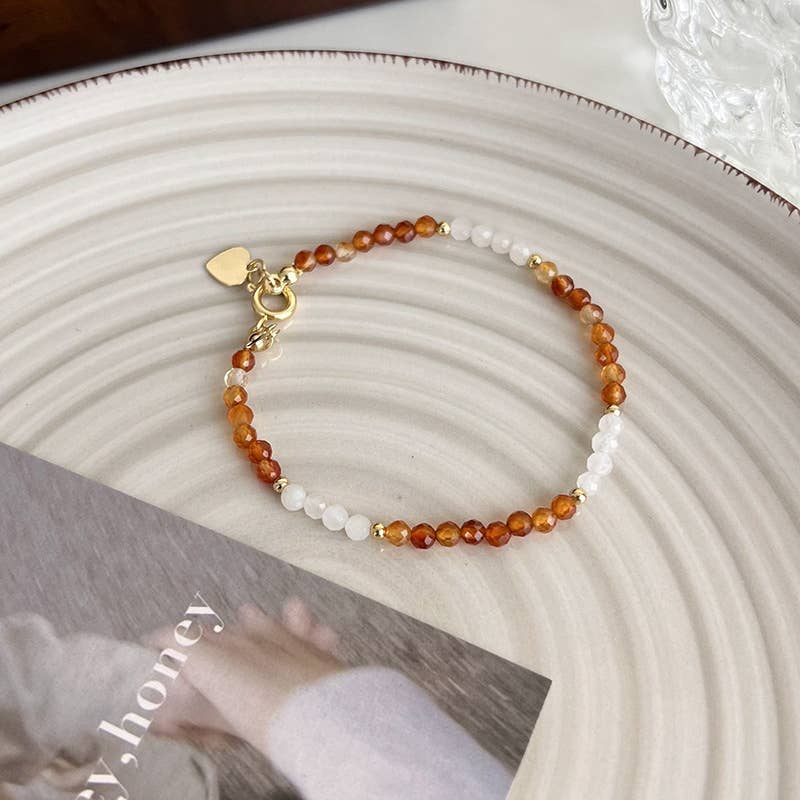 Personalized stone freshwater pearl bracelet