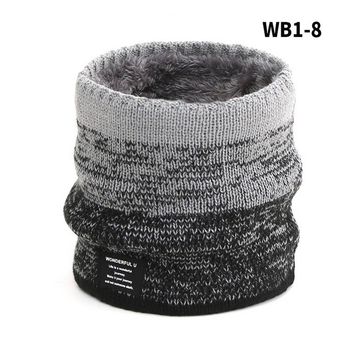 WINTER THICK GRADIENT WOOL KNITTED SCARF FOR WOMEN