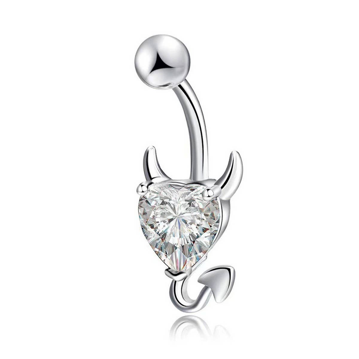 Butterfly Heart Belly Button Ring ??Zircon Gem_CWMM9182