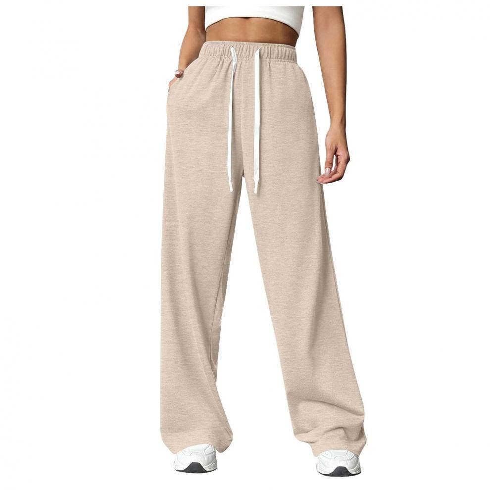 Side pocket straight-leg thickened sweatpants