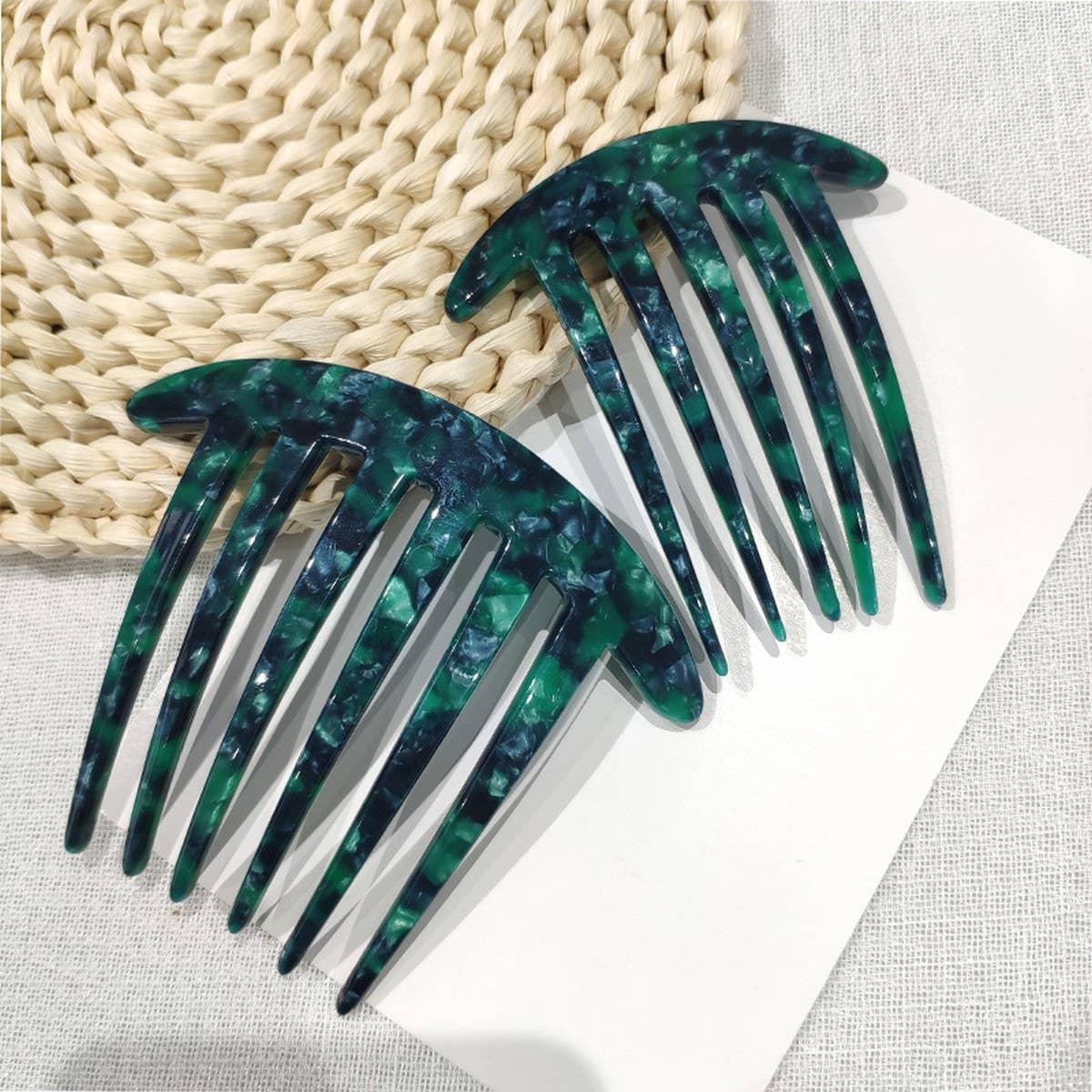 4.0 THICK PLATE FIVE-TOOTH COMB ACETATE HAIRPIN_CWAHA4231