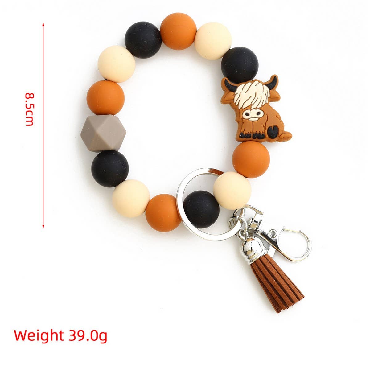Cartoon Bull Keychain Moose Charm Silicone Beads_CWMM6863