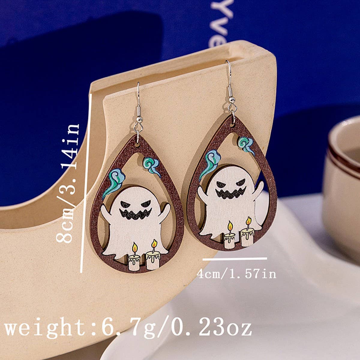 HALLOWEEN PARTY CREATIVE WOODEN EARRINGS