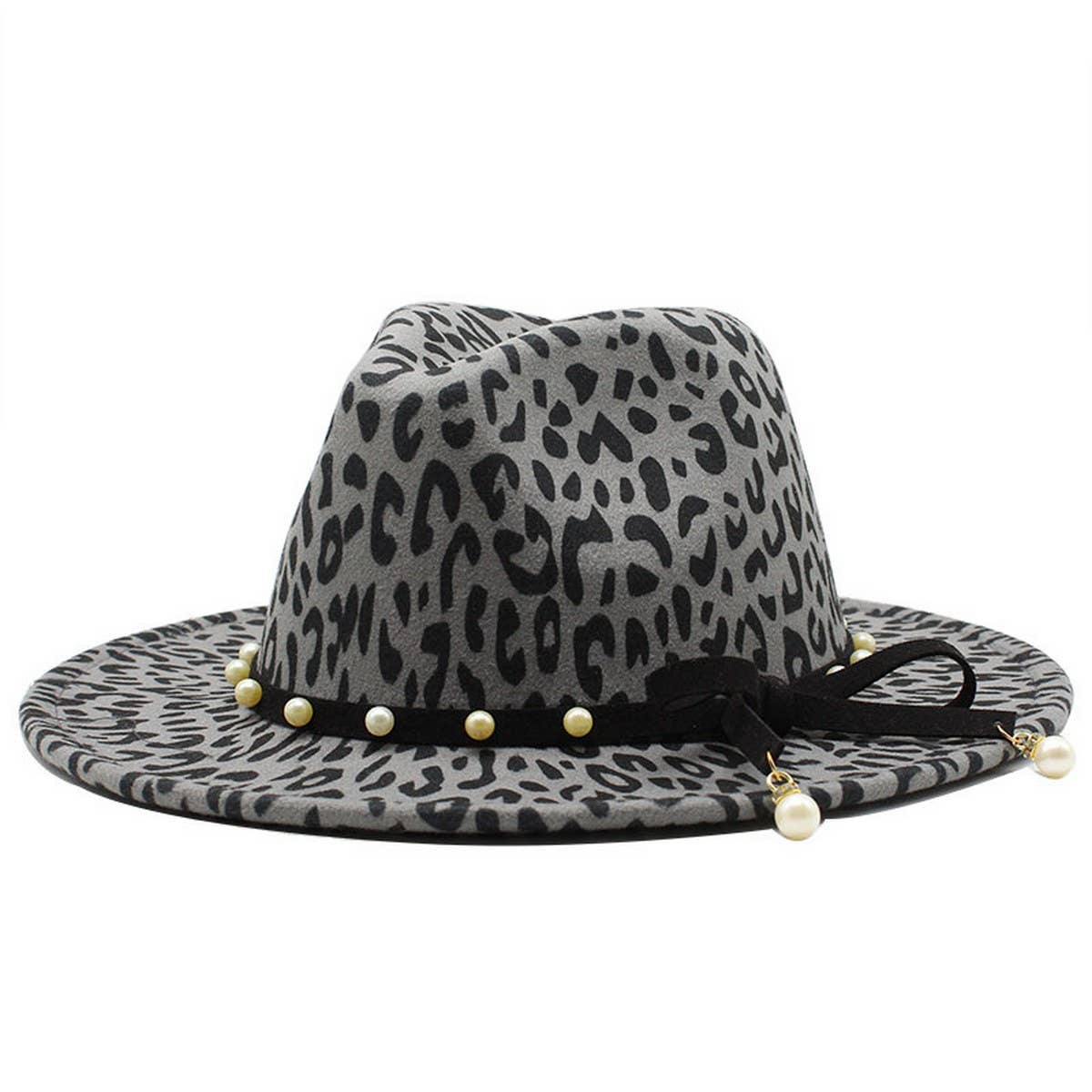 LEOPARD PRINT JAZZ HAT WOOLEN HAT WIDE BRIM HAT_CWAH2610