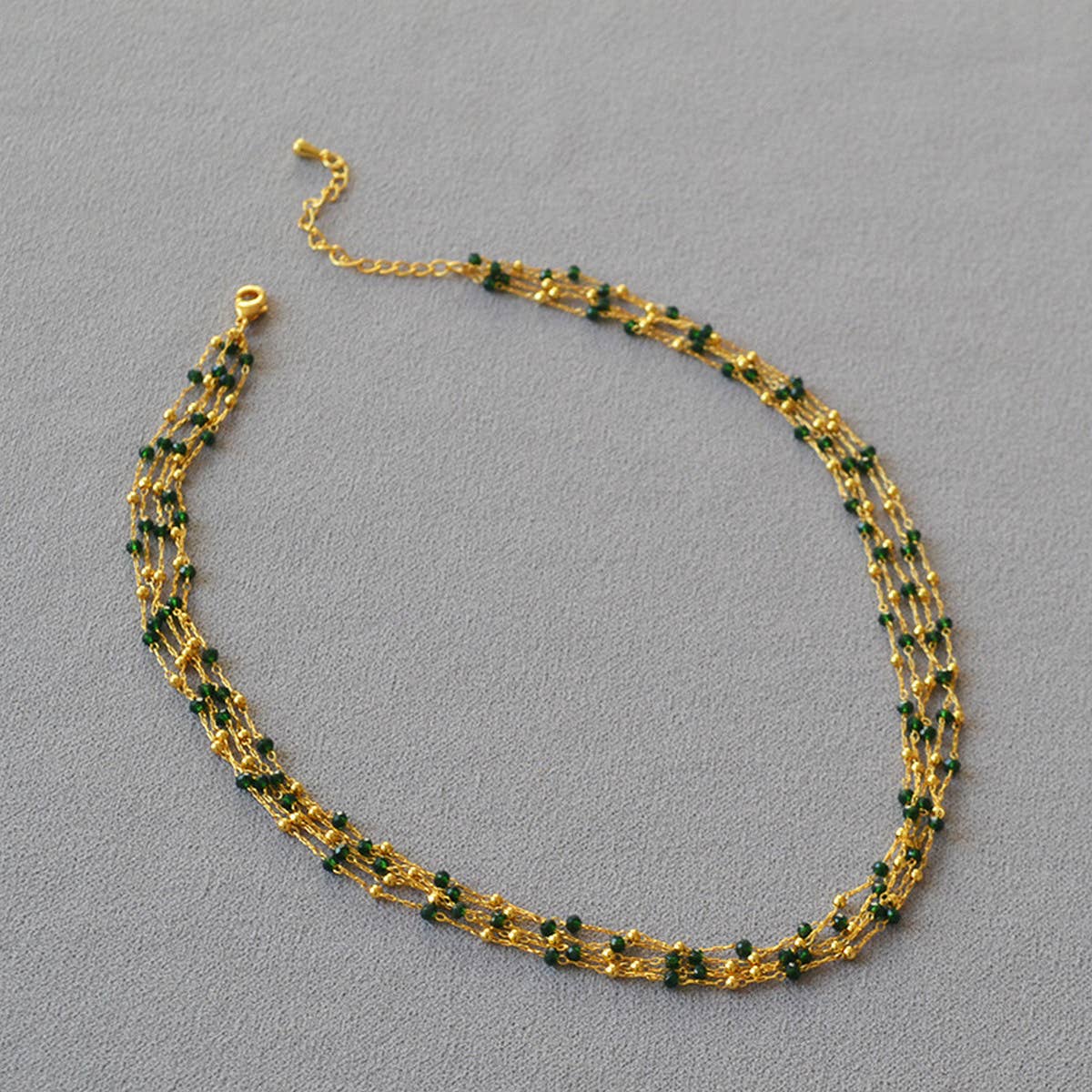 SPACER BEADS MULTI-LAYER BEADED NECKLACE_CWAJE2130