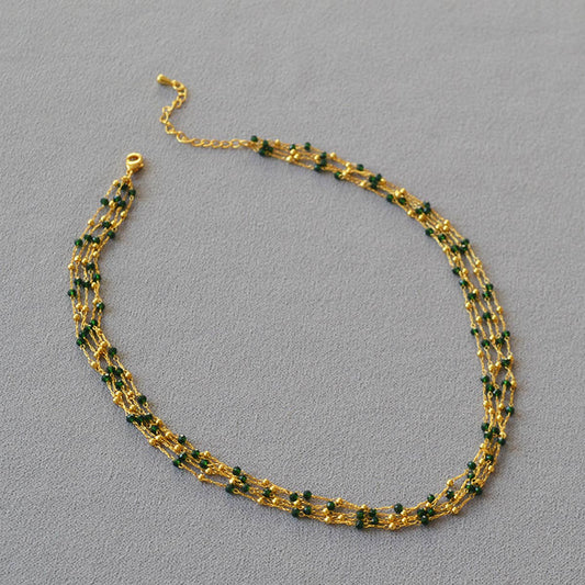 SPACER BEADS MULTI-LAYER BEADED NECKLACE_CWAJE2130