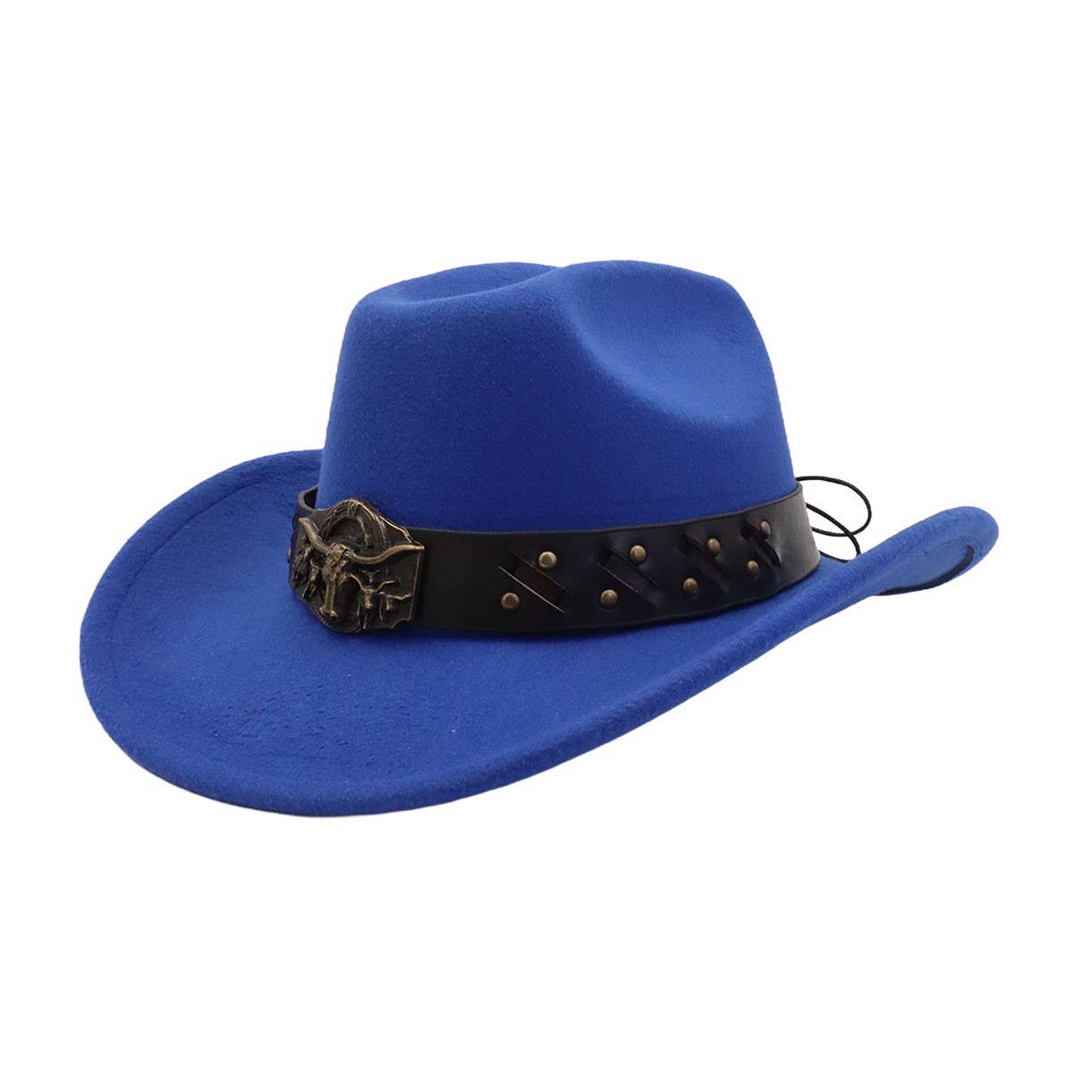 New Western Wool Fedora Hat with Ethnic Design_CWAH04499
