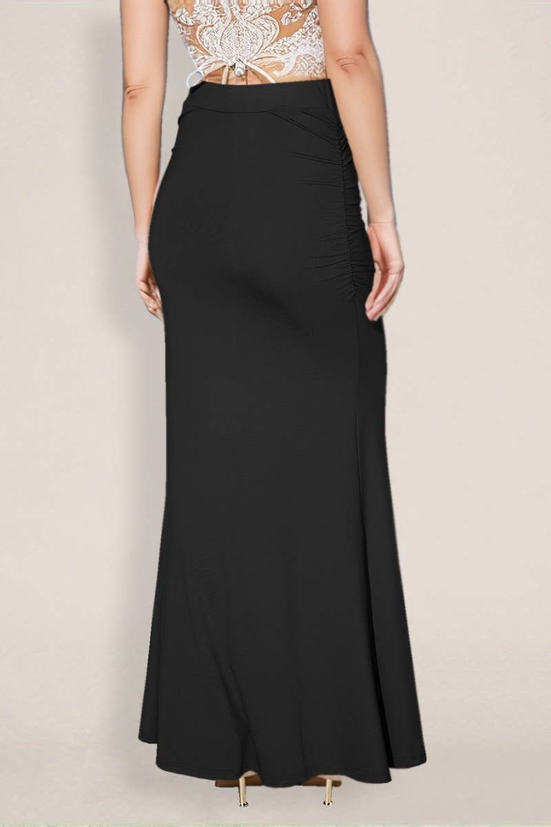 CWBLS0427_SUMMER SEXY HIGH-WAISTED RUCHED MAXI SKIRT