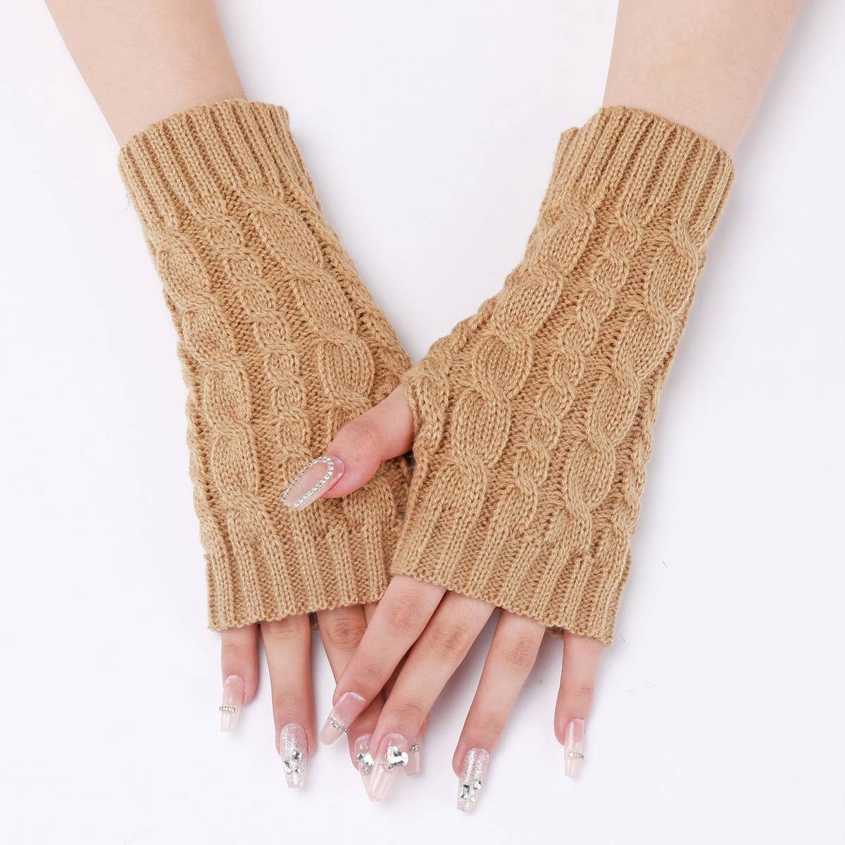 BRAIDED SHORT WOOLEN GLOVES_CWAG0101