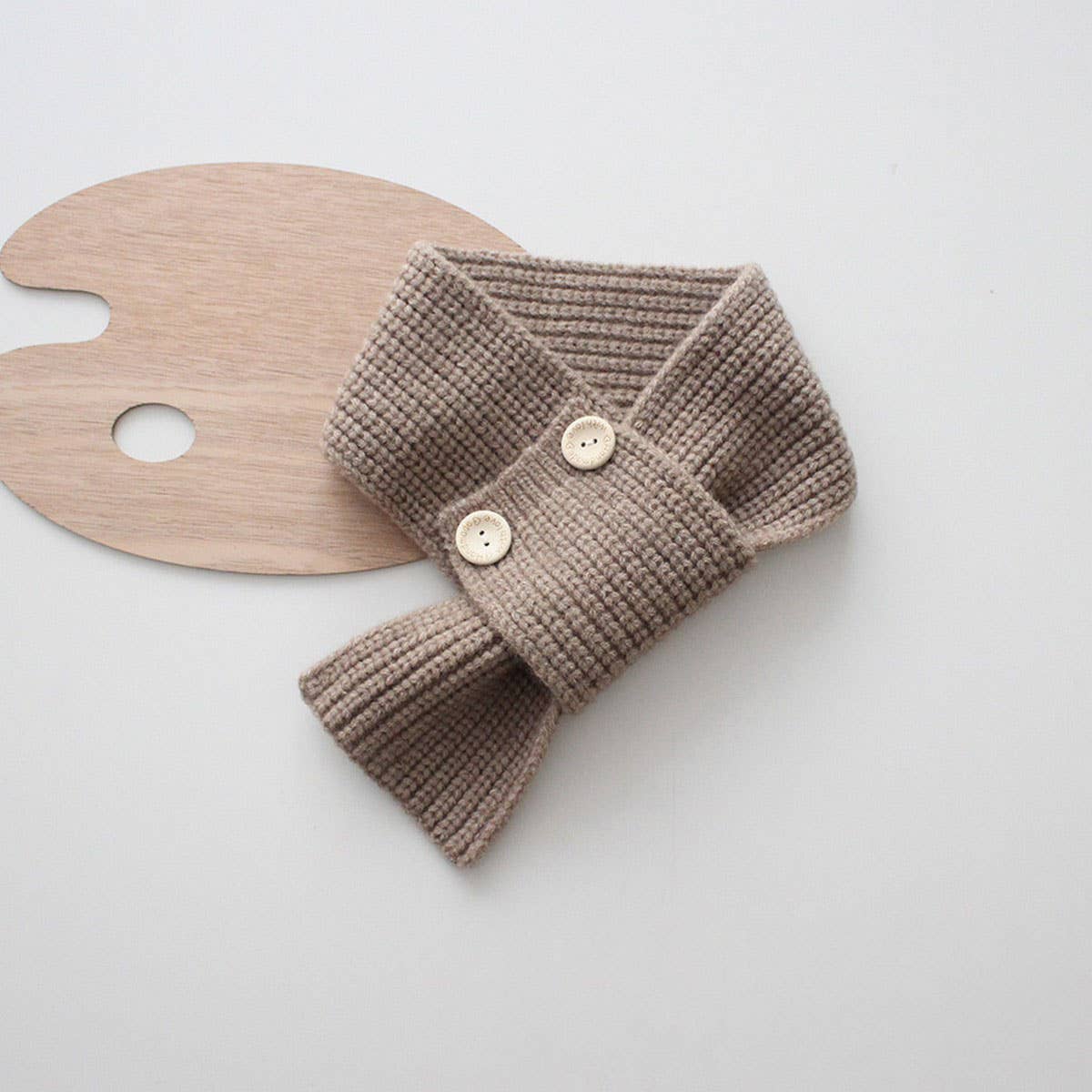 Cute Button Knit Scarf ? Cozy Neck Warmer for Kids
