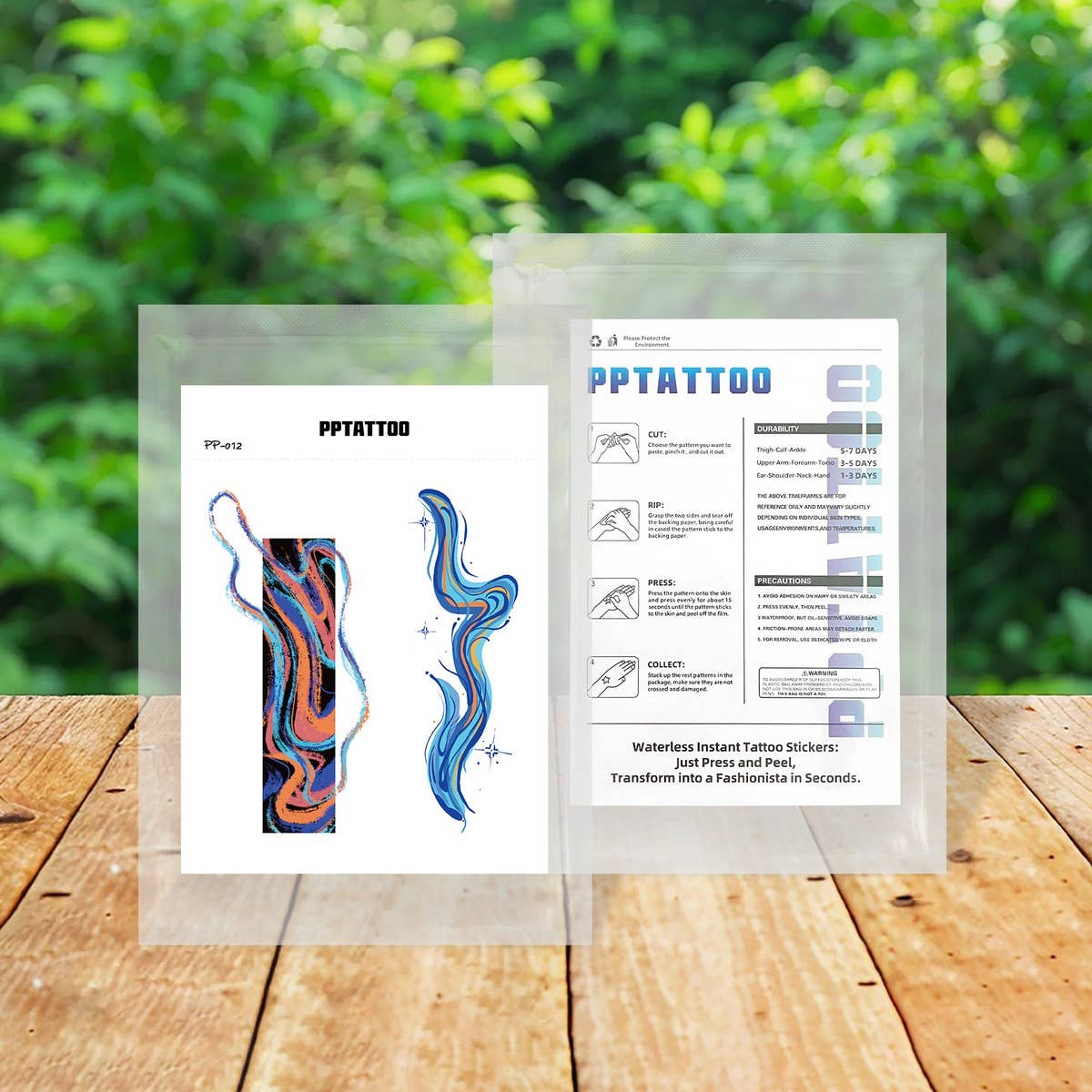 Cute Doodle Tattoo Stickers Colorful Firework Set