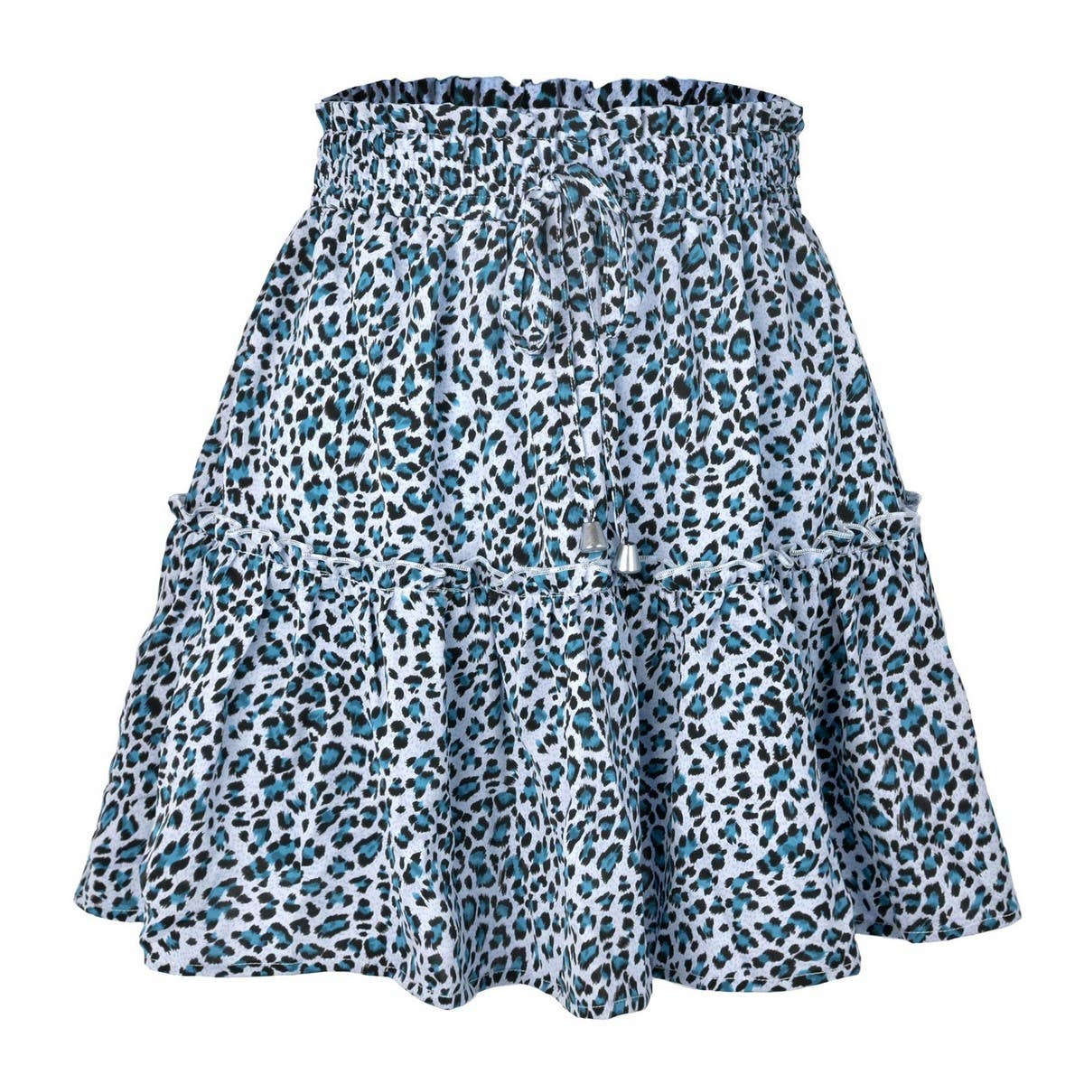 WOMEN'S HIGH WAIST RUFFLED FLORAL SKIRT_CWAB4791
