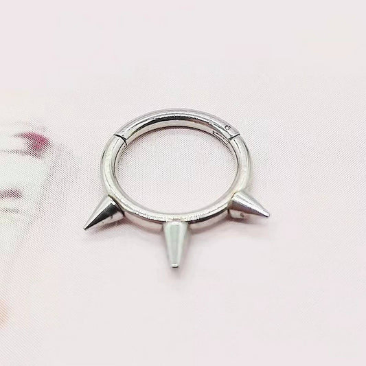 Stainless Steel Spike Nose Ring Piercing_CWMM9534