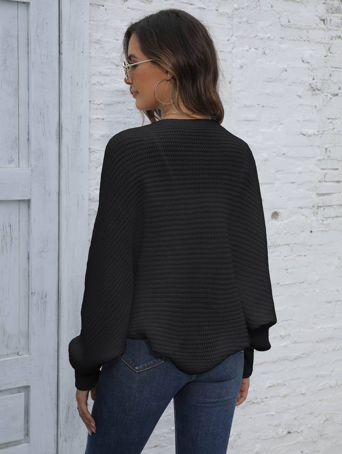 IRREGULAR BAT SLEEVE WITH SHORT CARDIGAN