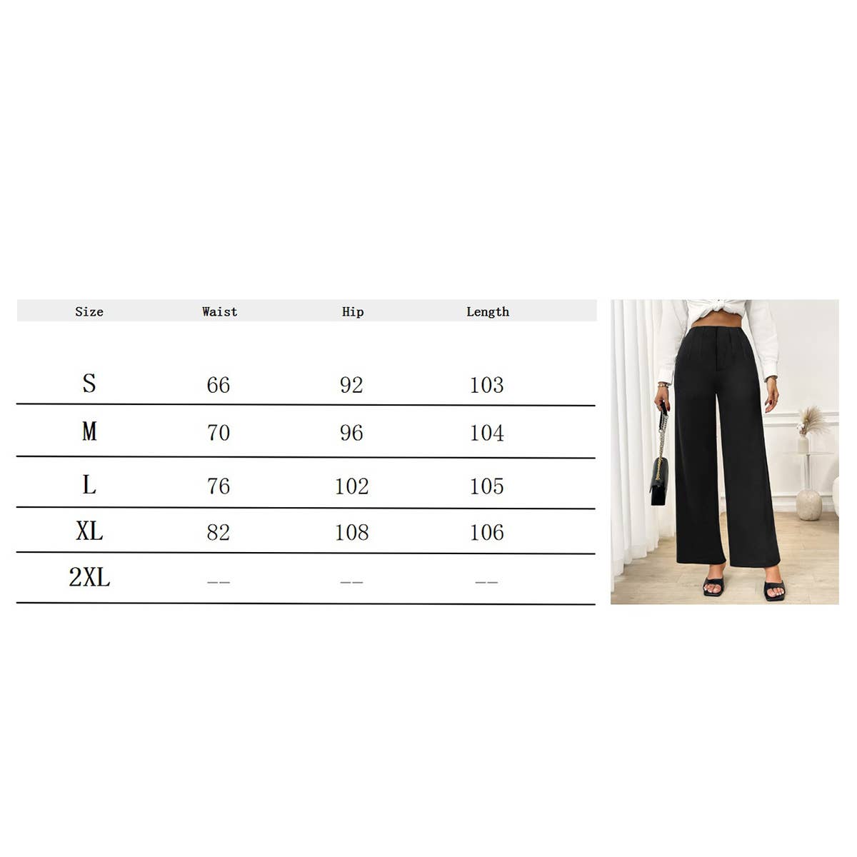 Fashion wide leg pants straight stretch trousers