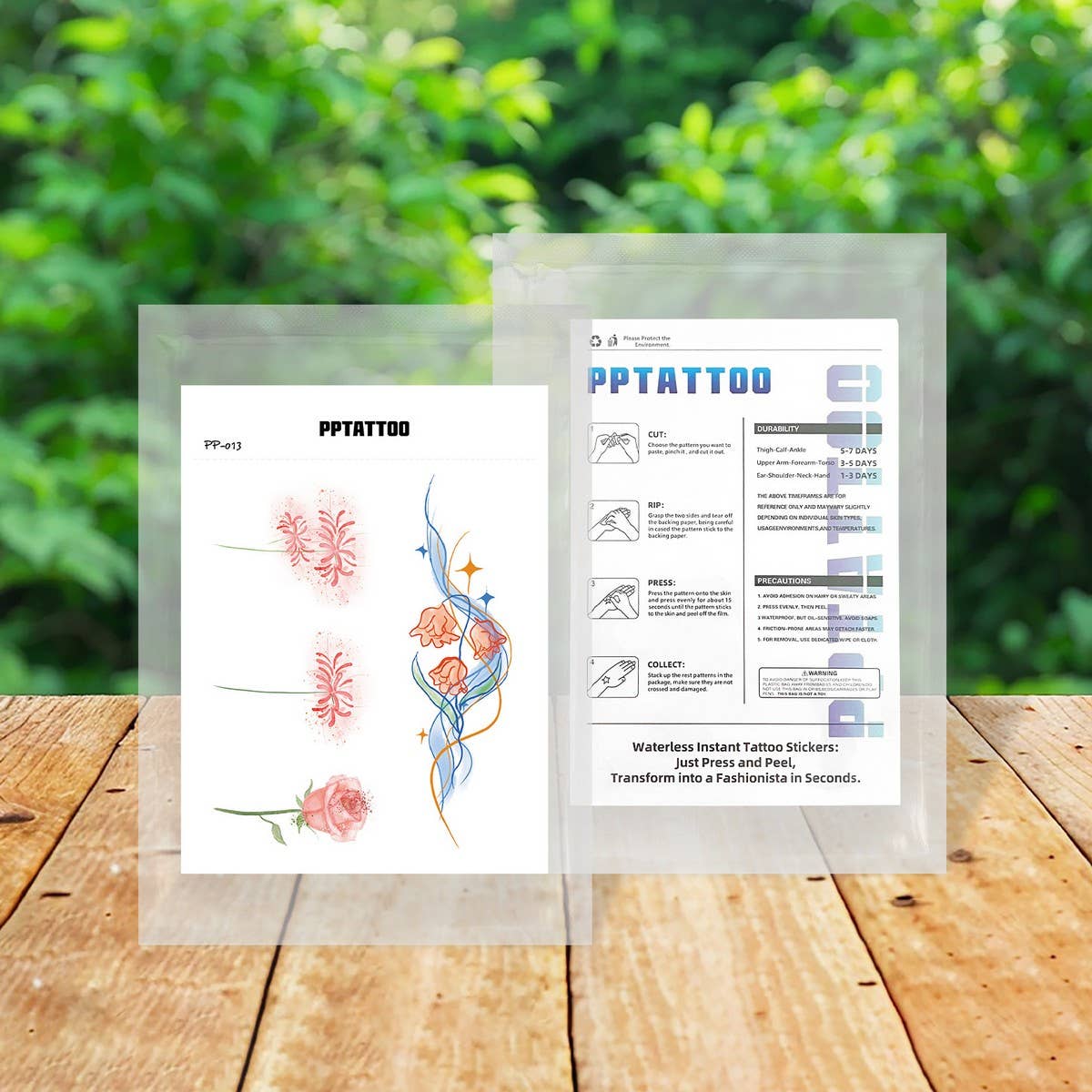 Cute Doodle Tattoo Stickers Colorful Firework Set