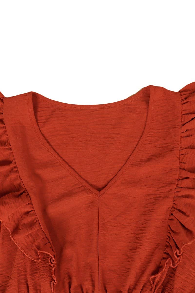 CWDMD2144_V-NECK HIGH-WAISTED CAKE DRESS