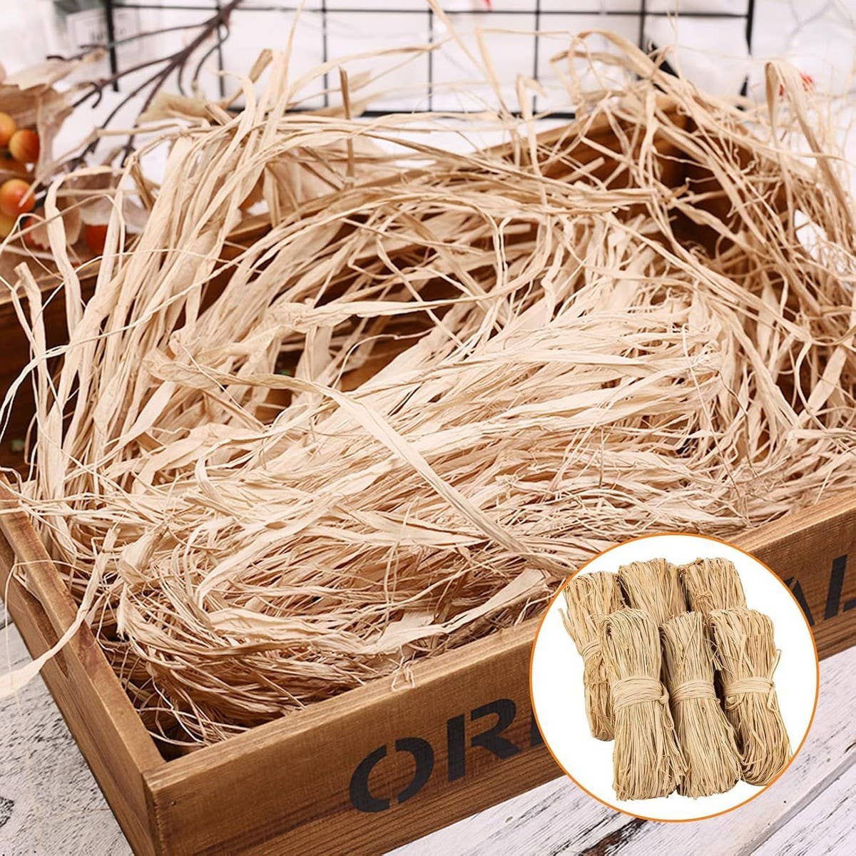 CWMM10267_NATURAL RAFFIA GRASS FOR BOUQUET WRAP DIY