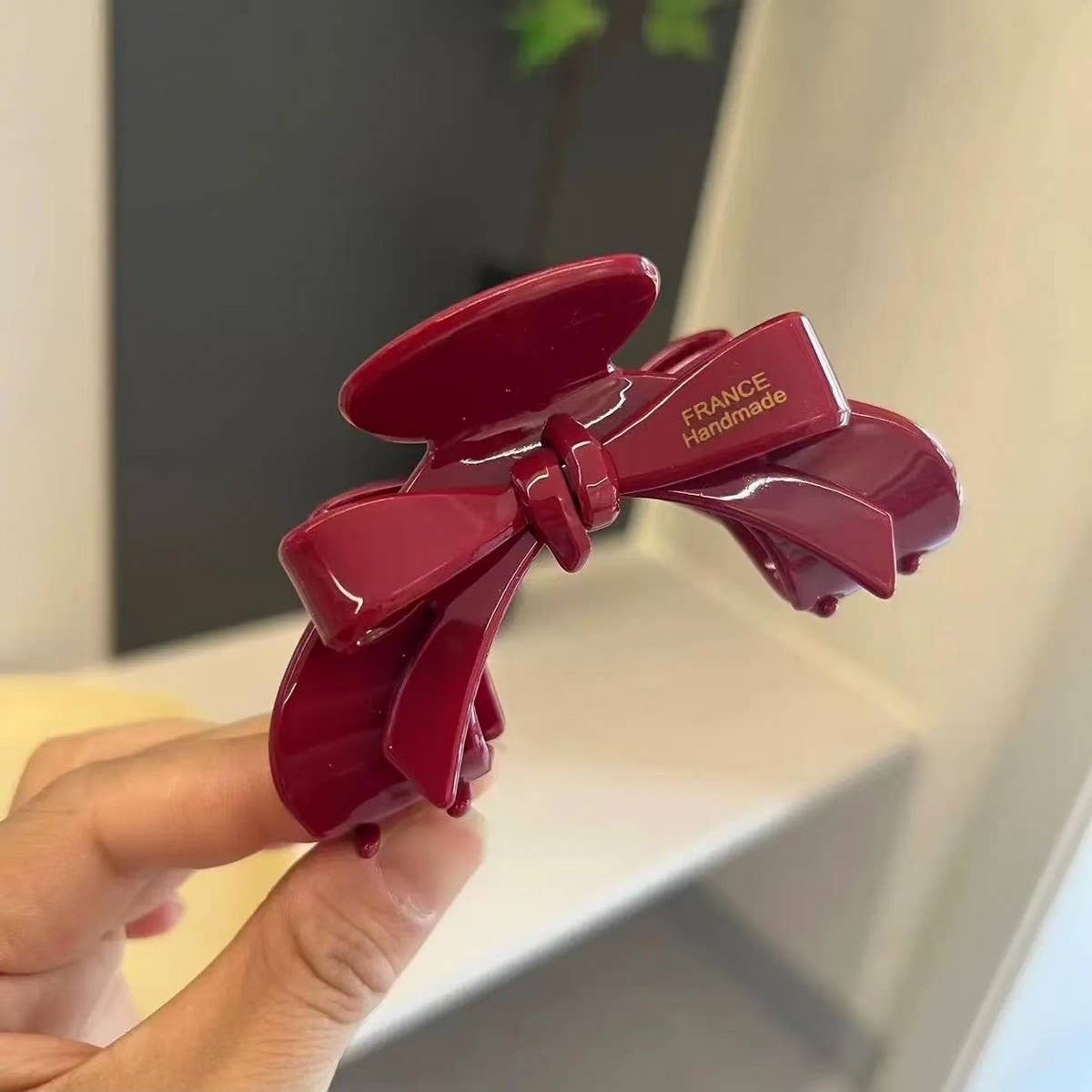 French Arch Hair Claw Bow Acetate Clip