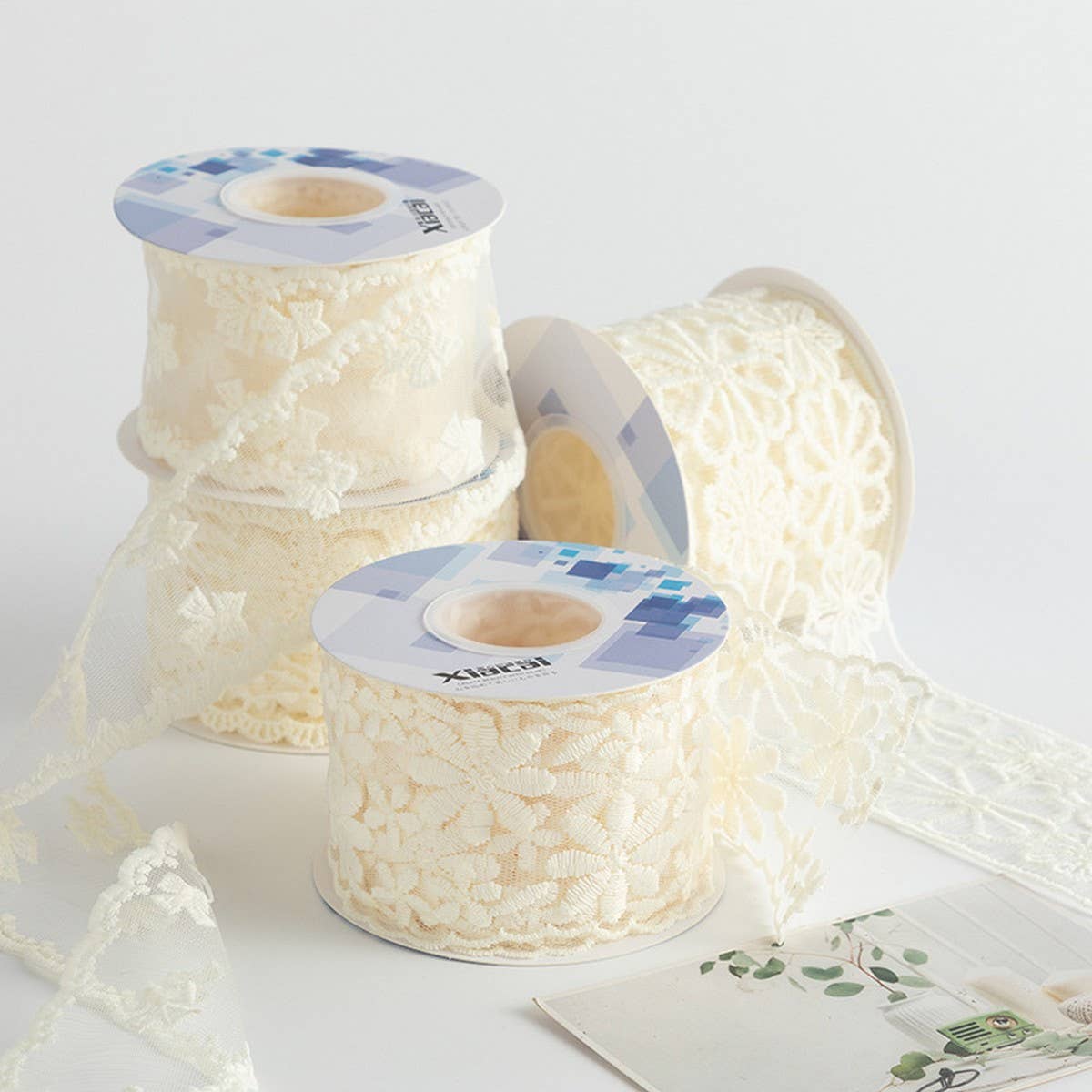 LACE EMBROIDERY FLOWER RIBBON DIY RIBBON