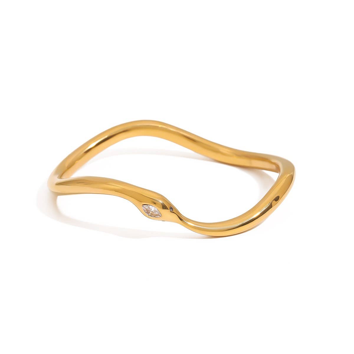 18K Gold Snake Bangle in Stainless Steel_CWAJE4646