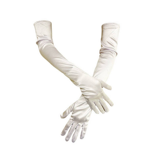 CWAG0289_1 PAIR LONG GLOVES WOMEN SATIN GLOVES