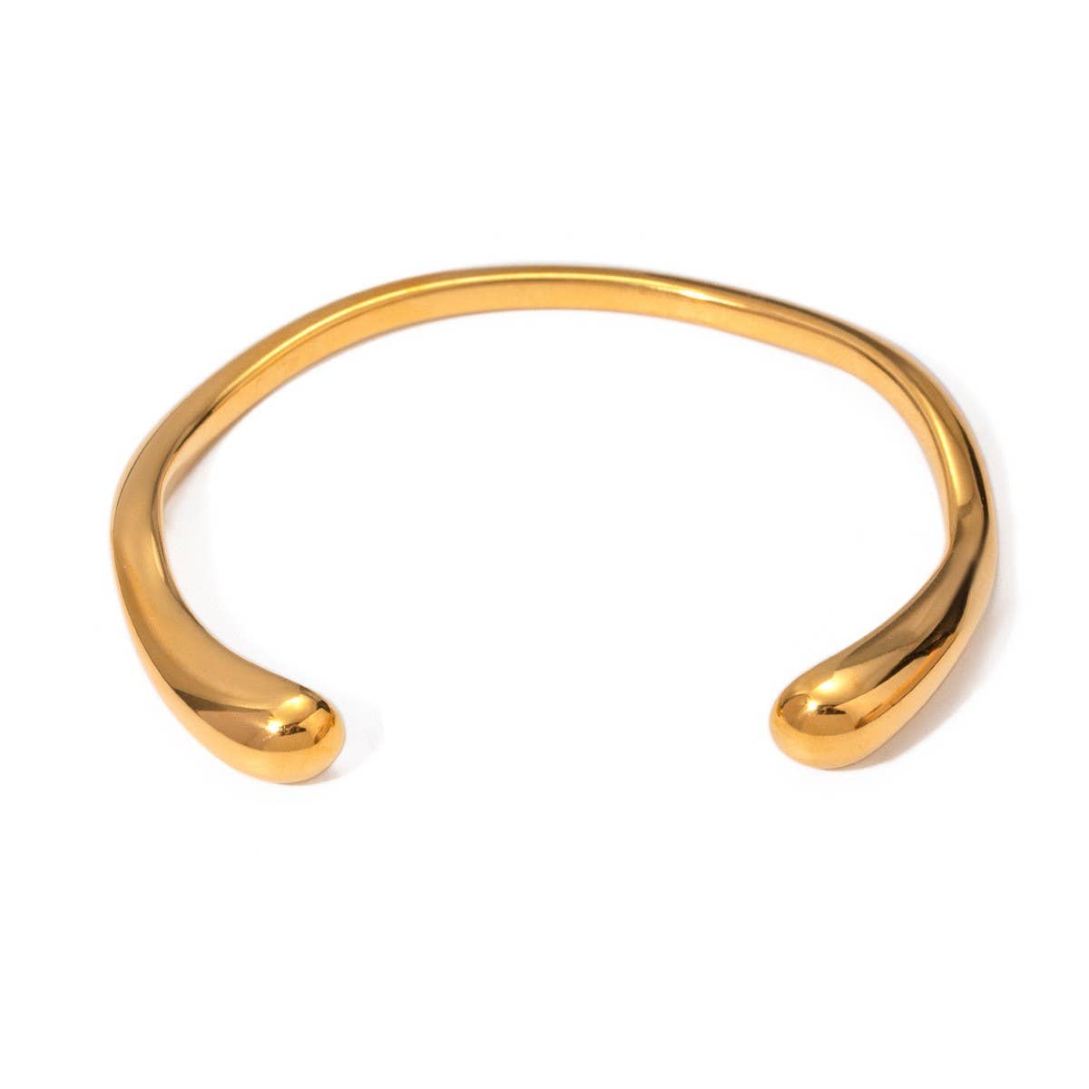 Stylish 18K Gold Plated Irregular Titanium Cuff_CWAJE4768