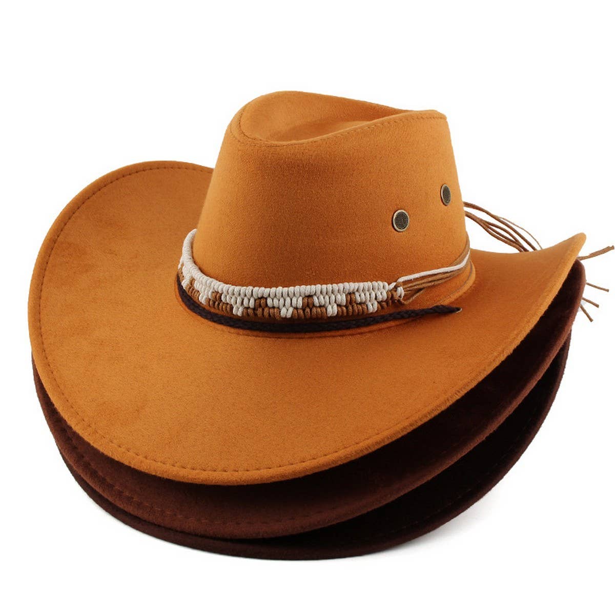 Fall Winter Windproof Wide Brim Western Cowboy Hat_CWAH1890
