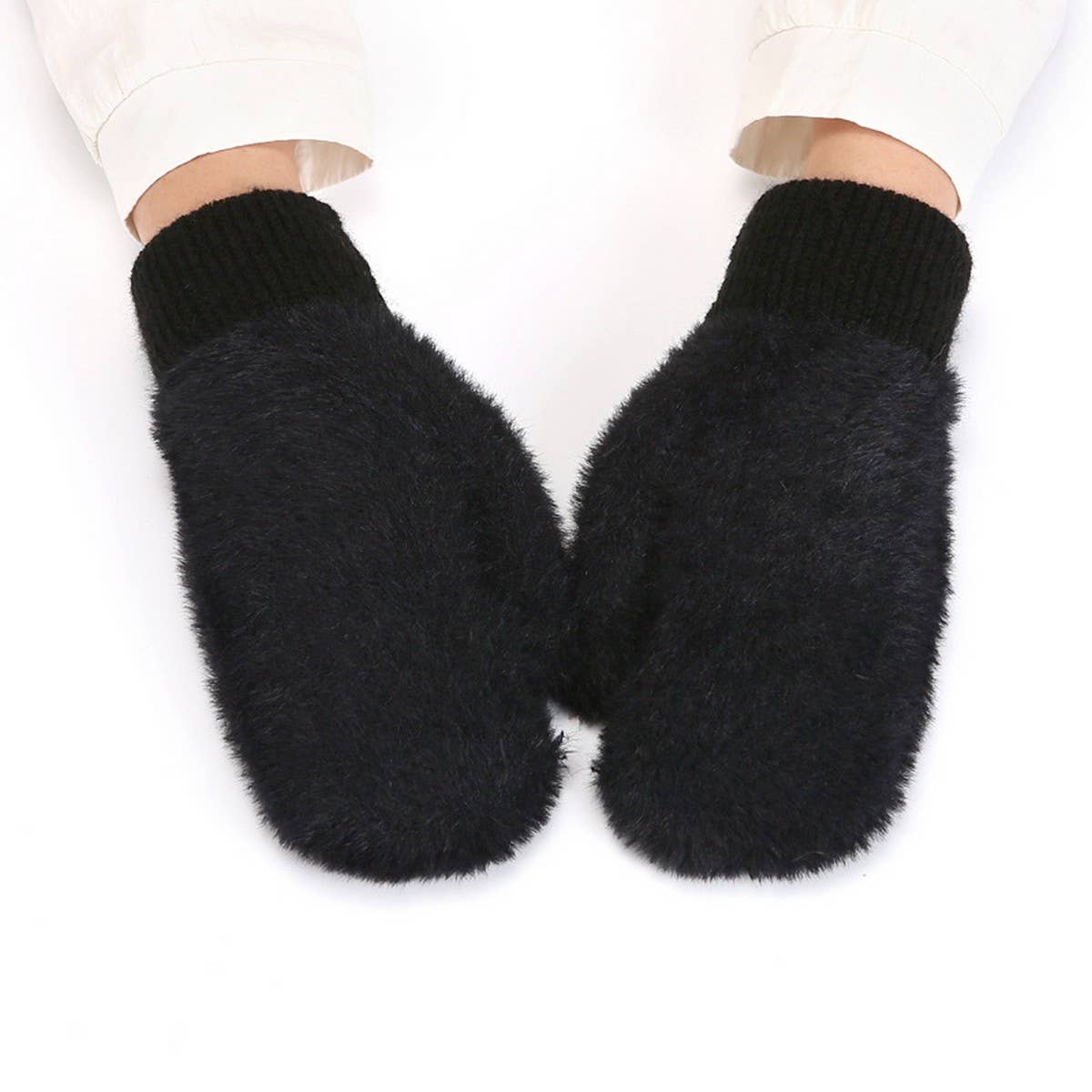 WINTER PLUS VELVET THICK WOOL KNITTED GLOVES_CWAG0255