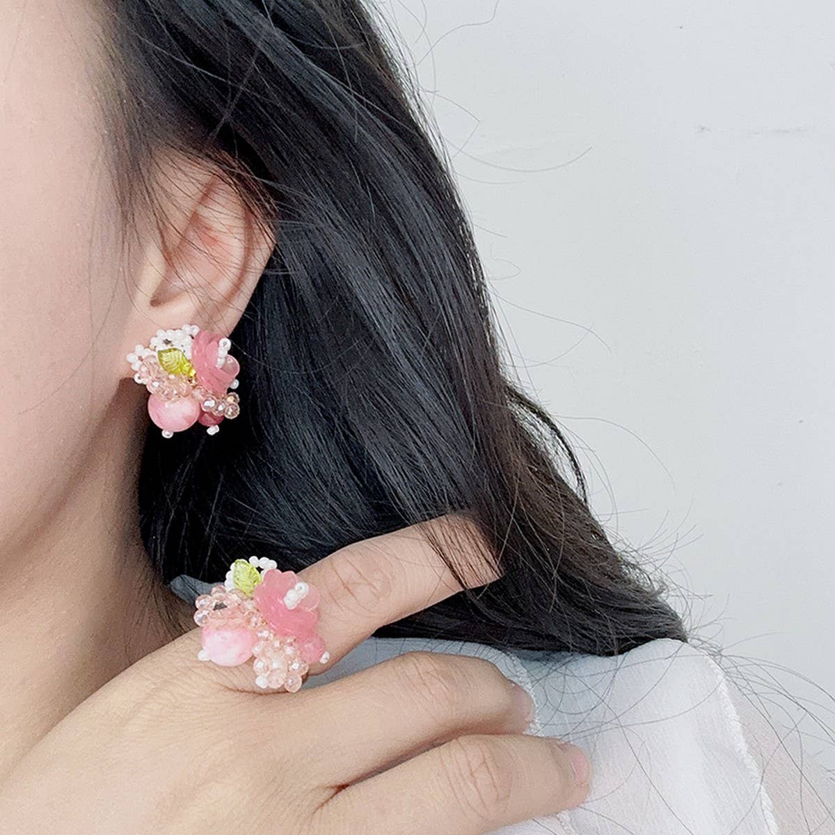 SWEET OIL PAINTING STYLE BEADED SET