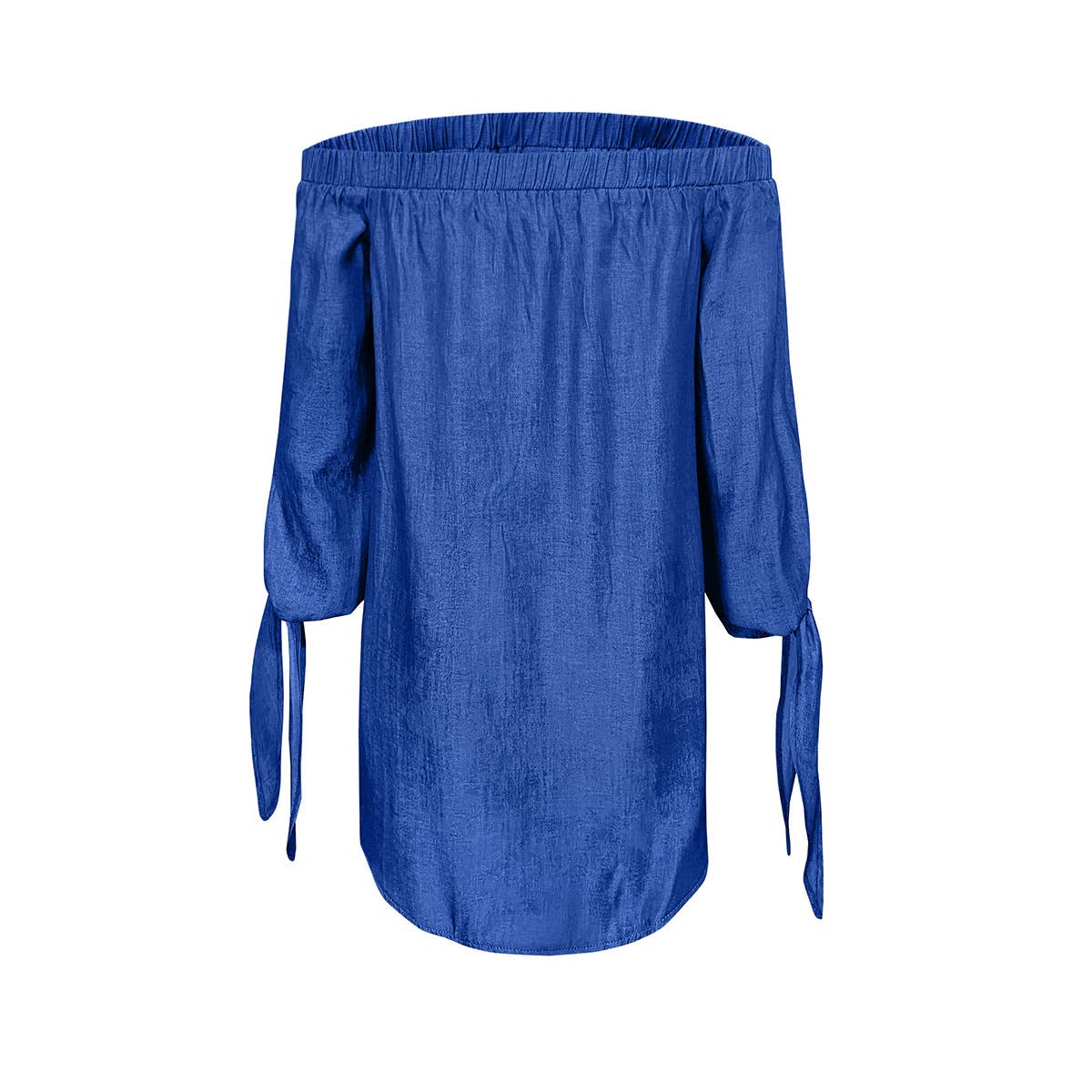 ONE-SHOULDER BOW LONG-SLEEVED DRESS