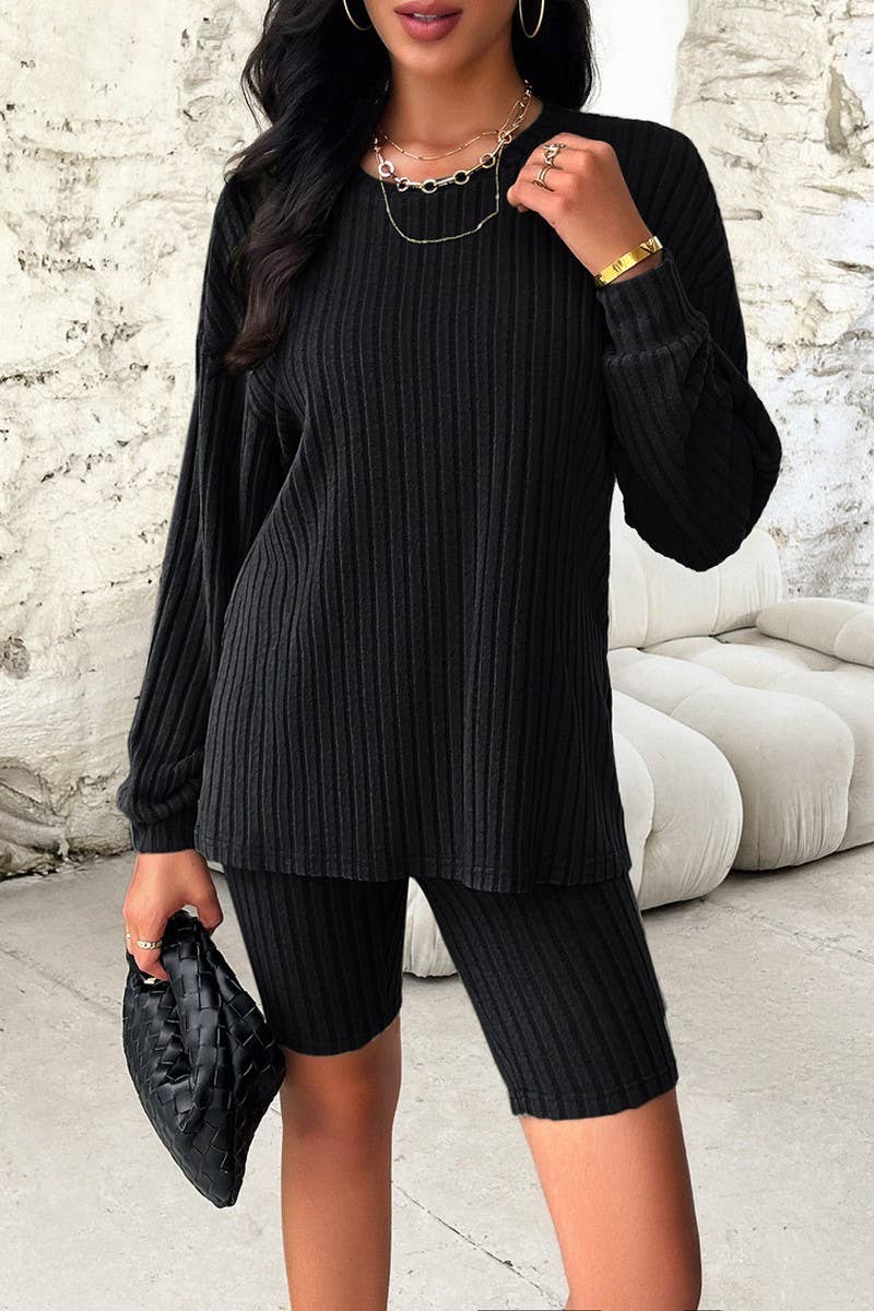 WOMEN CASUAL LONG SLEEVED  TOP AND LEGGINGS SET_CWSTB0235