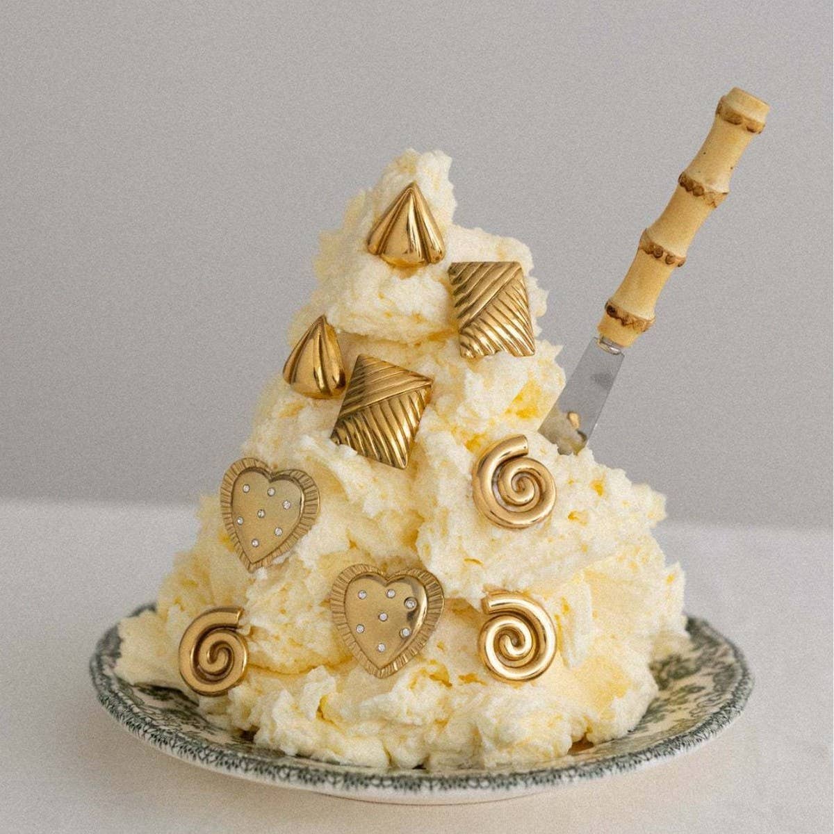 Trendy Irregular Heart Zircon Earrings 18K Gold