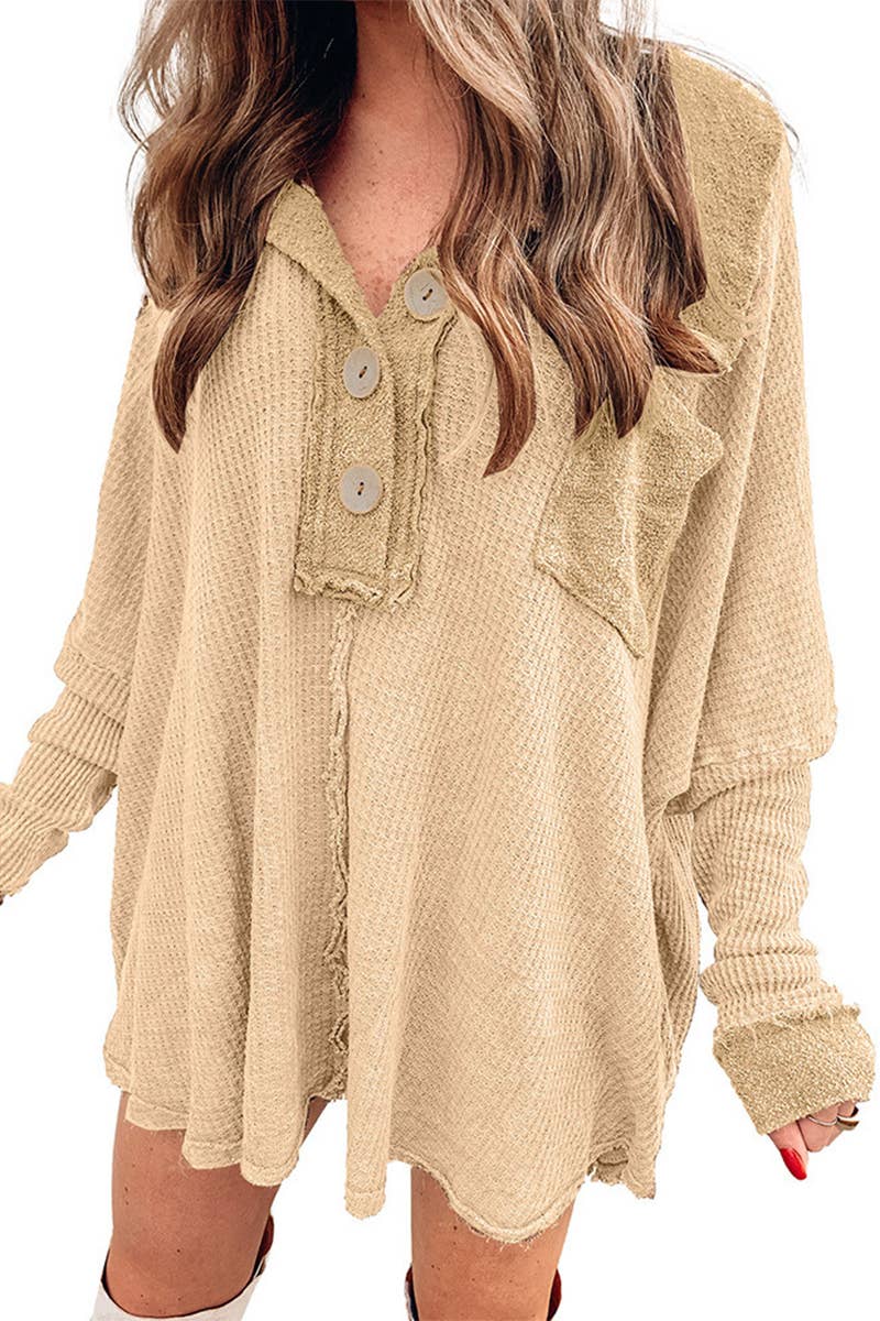 WOMEN'S LONG PULLOVER T-SHIRT WITH LOOSE LAPELS