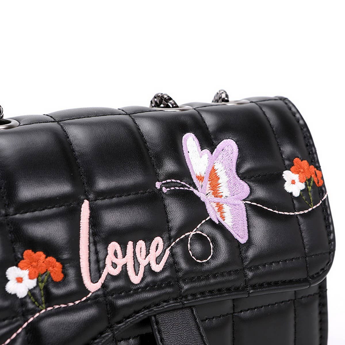 BLACK CLUTCH CHAIN CROSSBODY SHOULDER BAG_CUAB0181