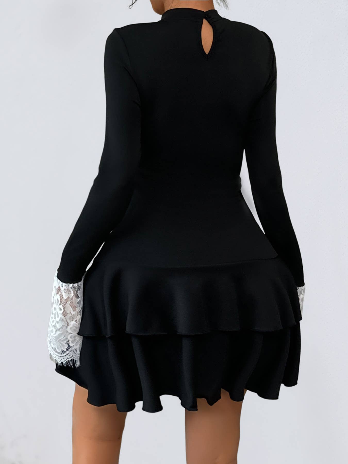 Lace patchwork retro French dress