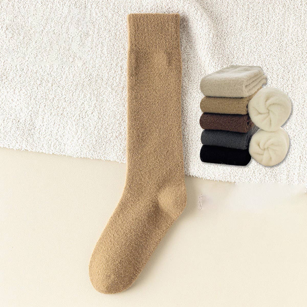 CWMS02752_WINTER FLEECE LINED WARM LONG SOCKS WOMEN THICK